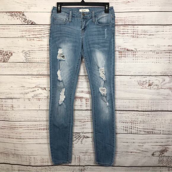Cello Jeans light wash ripped size 5 casual cotton mid rise skinny jeans - Picture 1 of 7